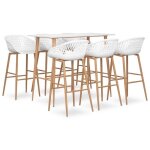 Vidaxl ensemble de bar 7 pcs meubles de pub ensemble de comptoir table et chaises de bistrot mobilier ...