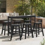 Vidaxl ensemble de bar de jardin 6 pcs noir hdpe ensemble moderne de salon ext�rieur pour jardin et terrasse ...