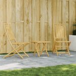 Vidaxl ensemble de bistro 3 pcs bambou ensemble de bistro de jardin ensemble de balcon ensemble de meubles ...