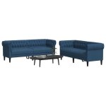 Vidaxl ensemble de canap�s 2 pcs bleu tissu canap� si�ge de canap� canap� relax canap� confort fauteuil ...