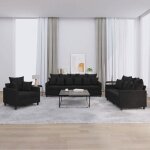 Vidaxl ensemble de canap�s avec coussins 3 pcs canap�s avec accoudoirs et dossier ensemble de meubles ...