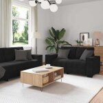 Vidaxl ensemble de canap�s 3 pcs avec coussins noir velours canap� si�ge de canap� canap� relax canap� ...