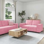 Vidaxl ensemble de canap�s 3 pcs avec coussins rose velours canap� si�ge de canap� canap� relax canap� ...