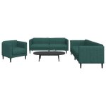 Vidaxl ensemble de canap�s 3 pcs vert fonc� tissu canap� si�ge de canap� canap� relax canap� confort ...