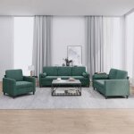 Vidaxl ensemble de canap�s avec coussins 3 pcs canap�s avec accoudoirs et dossier ensemble de meubles ...