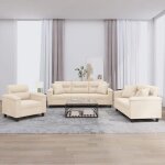 Vidaxl ensemble de canap�s avec coussins 3 pcs canap�s avec accoudoirs et dossier ensemble de meubles ...