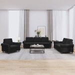 Vidaxl ensemble de canap�s avec coussins 3 pcs canap�s avec accoudoirs ensemble de meubles mobilier de ...