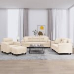 Vidaxl ensemble de canap�s avec coussins 4 pcs canap�s avec accoudoirs et dossier ensemble de meubles ...