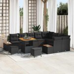 Vidaxl ensemble de canap� de jardin 12 pcs noir poly rotin ensemble de meubles dext�rieur moderne grande ...