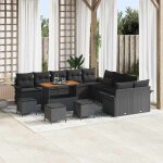 Vidaxl ensemble de canap� de jardin 14 pcs noir polyrotin mobilier moderne pour jardin et terrasse salon ...