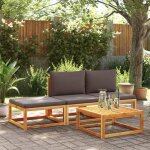 Vidaxl ensemble de canap�s de jardin 4 pi�ces avec coussins en bois dacacia et rotin 3278912