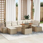 Vidaxl ensemble de canap�s de jardin 8 pi�ces avec coussins beige poly rotin 3358731