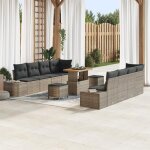 Vidaxl ensemble de canap� modulaire 11 pi�ces 4 places gris rotin acier 3362763