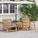 Vidaxl ensemble de chaises de jardin avec table - 3 pices en bois dacacia massif beige 3214439