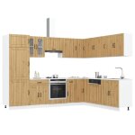 Vidaxl ensemble darmoires de cuisine 14 pcs lucca bois ding�nierie ensemble darmoires �tag�re de rangement ...