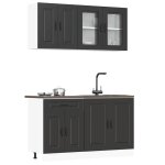 Vidaxl ensemble darmoires de cuisine 4 pcs kalmar bois ding�nierie ensemble darmoires �tag�re de rangement ...