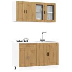 Vidaxl ensemble darmoires de cuisine 4 pcs kalmar bois dingnierie ensemble darmoires tagre de rangement ...
