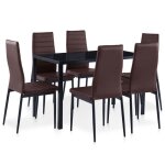 Vidaxl ensemble � d�ner 7 pcs mobilier de salle � manger table et chaises � d�ner table et chaises de ...