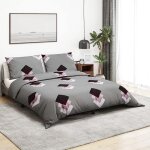 Vidaxl ensemble de housse de couette gris 200x220 cm coton 136472