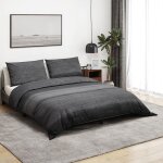 Vidaxl ensemble de housse de couette gris fonc� 200x220 cm coton 136487