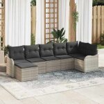 Vidaxl ensemble de jardin 7 pi�ces avec coussins si�ges modulaires r�sistant aux intemp�ries. parfait ...