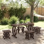 Vidaxl ensemble  manger de jardin 5 pcs table et chaises de patio meubles de terrasse patio arrire ...