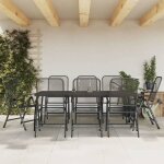 Vidaxl ensemble � manger de jardin 9 pcs anthracite m�tal maille 3211824