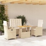 Vidaxl ensemble � manger de jardin avec coussins 4 pcs table de terrasse meubles de patio mobilier dext�rieur ...