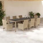 Vidaxl ensemble à manger de jardin et coussins 9 pcs beige rotin verre ensemble de salle à manger dextérieur ... Vidaxl ensemble à manger de jardin et coussins 9 pcs beige rotin verre ensemble de salle à manger dextérieur ...