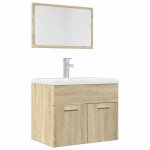 Vidaxl ensemble de meubles de salle de bain 2 pcs ch�ne sonoma armoire de salle de bain armoire de bain ...