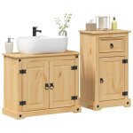 Vidaxl ensemble de meubles salle de bain 2 pcs corona bois pin massif 3334632