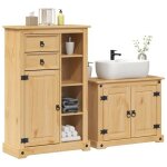Vidaxl ensemble de meubles salle de bain 2 pcs corona bois pin massif armoire de salle de bain armoire ...