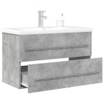 Vidaxl ensemble de meubles de salle de bain 2 pcs gris b�ton 3324962
