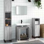 Vidaxl ensemble de meubles de salle de bain 2 pcs sonoma gris armoire de salle de bain armoire de bain ...