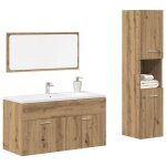 Vidaxl ensemble de meubles salle de bain 3 pcs bois ding�nierie armoire de salle de bain placard de salle ...