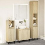 Vidaxl ensemble de meubles de salle de bain 3 pcs chne sonoma armoire de salle de bain armoire de bain ...