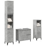 Vidaxl ensemble de meubles de salle de bain 3 pcs gris béton 3324946 Vidaxl ensemble de meubles de salle de bain 3 pcs gris béton 3324946