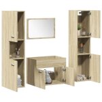 Vidaxl ensemble de meubles de salle de bain 4 pcs ch�ne sonoma armoire de salle de bain placard de salle ...