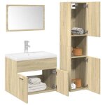 Vidaxl ensemble de meubles de salle de bain 4 pcs ch�ne sonoma armoire de salle de bain placard de salle ...