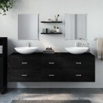 Vidaxl ensemble de meubles salle de bain 5 pcs noir bois dingnierie 242563