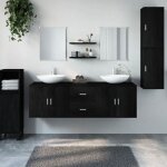 Vidaxl ensemble de meubles salle de bain 7 pcs noir bois dingnierie 242561