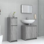 Vidaxl ensemble de meubles de salle de bain armoire de rangement de lavabo placard de salle de bain armoire ...