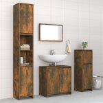 Vidaxl ensemble de meubles de salle de bain armoire de rangement de lavabo placard armoire � miroir 4 ...