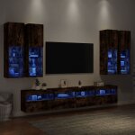 Vidaxl ensemble de meubles tv muraux et lumi�res led 7 pcs armoires de t�l�vision suspendues ensemble ...