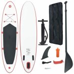 Stand up paddle - vidaxl - gonflable rouge et blanc - 330 x 72 x 10 cm - 1 place - 100 kg
