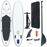Stand up paddle - vidaxl - gonflable - bleu et blanc - 330 x 72 x 10 cm - 1 place