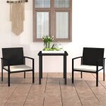 Vidaxl ensemble de salle  manger de jardin 3 pcs mobilier  dner table et chaises de patio salon de ...