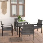 Vidaxl ensemble de salle  manger de jardin 5 pcs mobilier  dner table et chaises de patio salon de ...