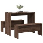 Vidaxl ensemble table � manger et bancs 3 pcs bois ding�nierie ensemble de table � manger table � manger ...