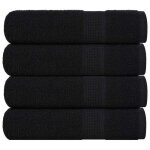 Vidaxl essuie - mains 4 pcs noir 50x100 cm 360 g / m� 100% coton essuie - mains serviette de bain ensemble ...